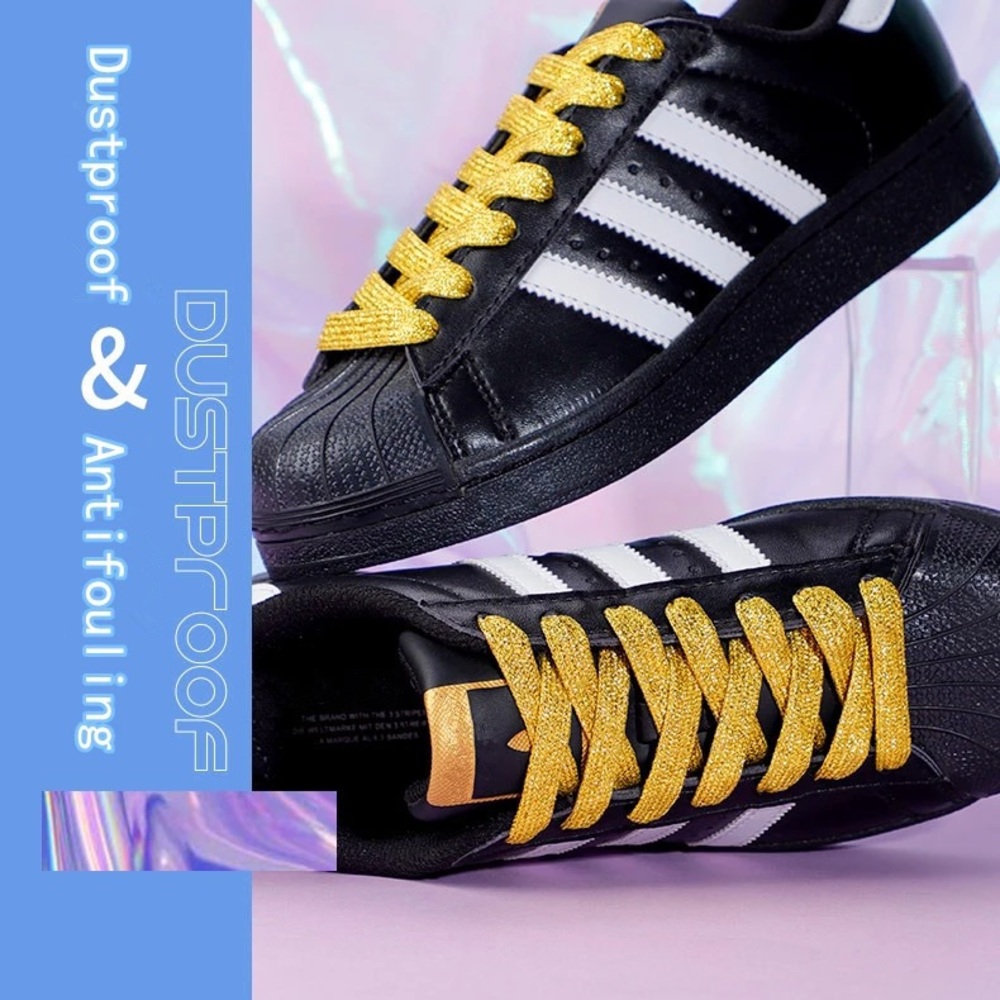 Weatherproof Leather Shoe Laces Metallic ShoeLaces - Picture 14 of 16